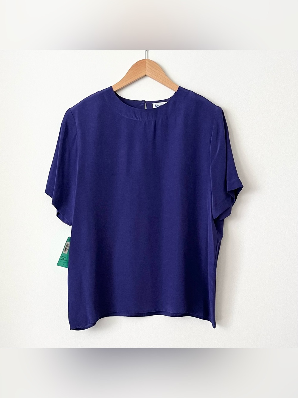 NWT Vintage Anna and Frank Women's Silk Blouse Purple Size S Minimalist Office